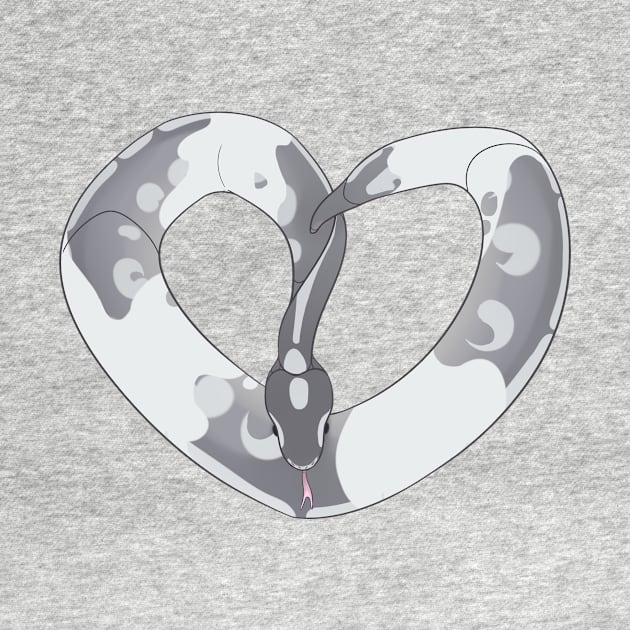 Ball Python Heart (Pied) by larkspurhearts